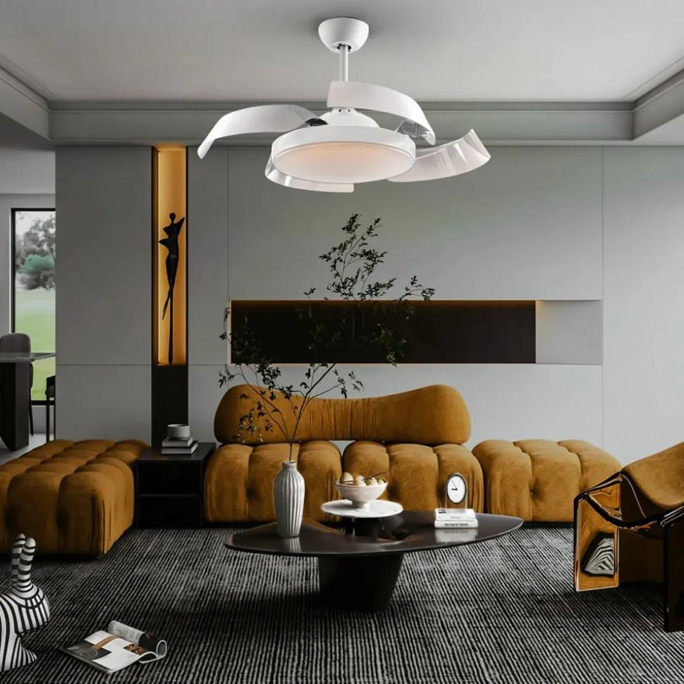 Plafondventilator Enzo met LED dimbaar, CCT, wit