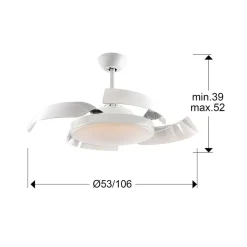 Plafondventilator Enzo met LED dimbaar, CCT, wit