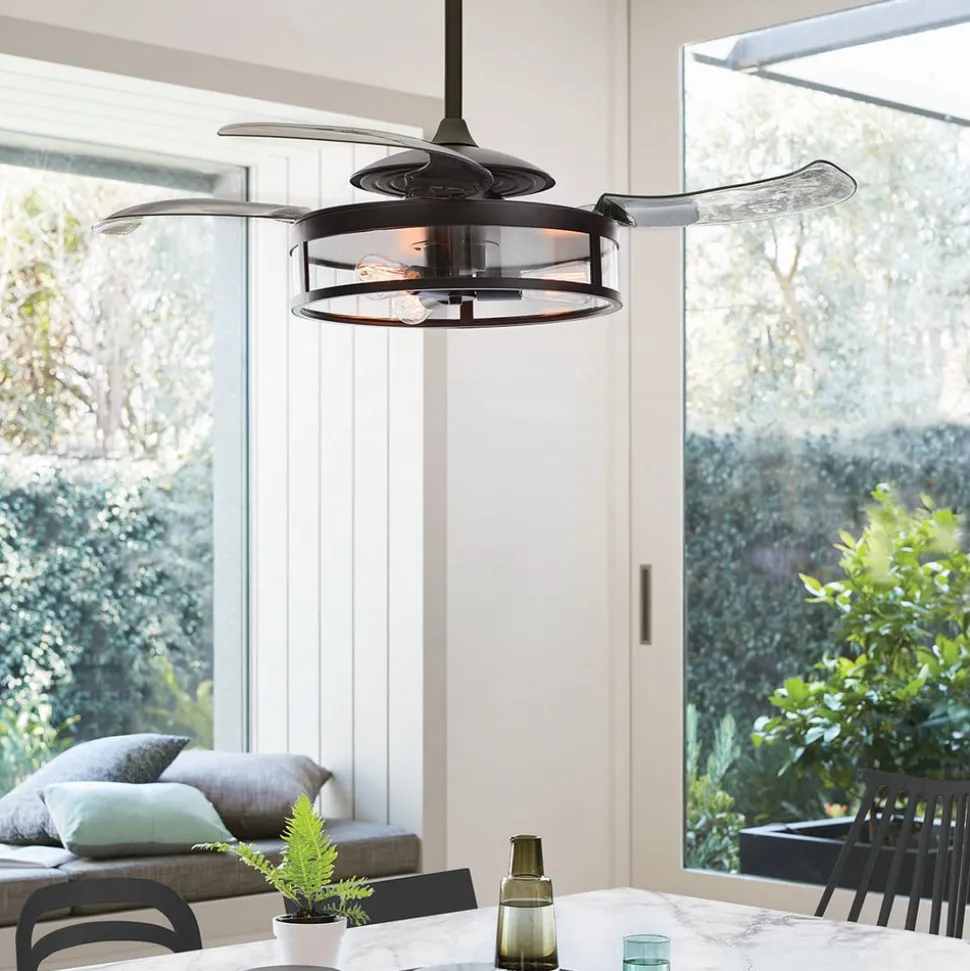 Plafondventilator Fanaway Classic licht zwart geruisloos