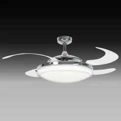 Plafondventilator Fanaway Evo 2 met licht chroom stil
