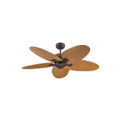 Plafondventilator Fijian II, bruin, Ø 132 cm, stil