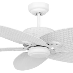 Plafondventilator Fijian II, wit, Ø 132 cm, stil