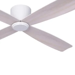 Plafondventilator Fraser wit/eiken DC stil Ø 132 cm