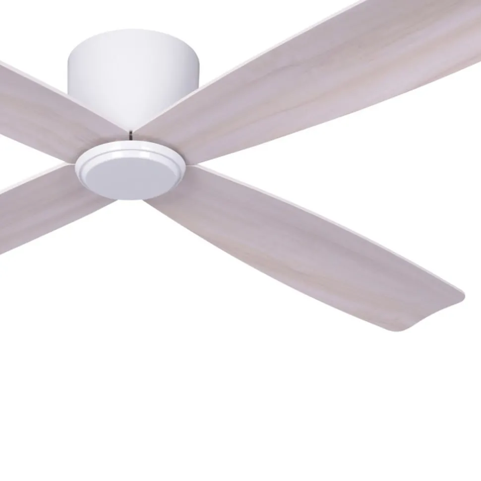 Plafondventilator Fraser wit/eiken DC stil Ø 132 cm