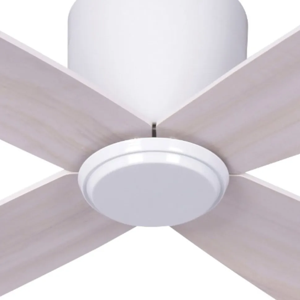 Plafondventilator Fraser wit/eiken DC stil Ø 132 cm