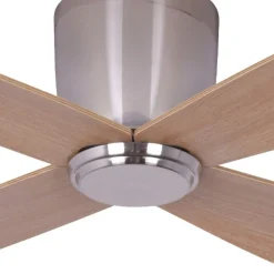 Plafondventilator Fraser chroom/eiken DC stil Ø 132 cm