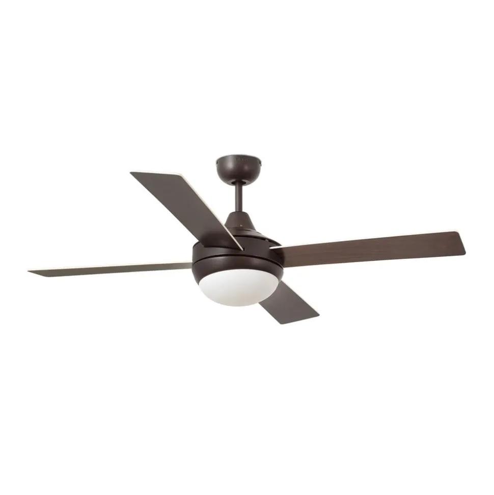 Plafondventilator Icaria L met lichtbruin/mahonie