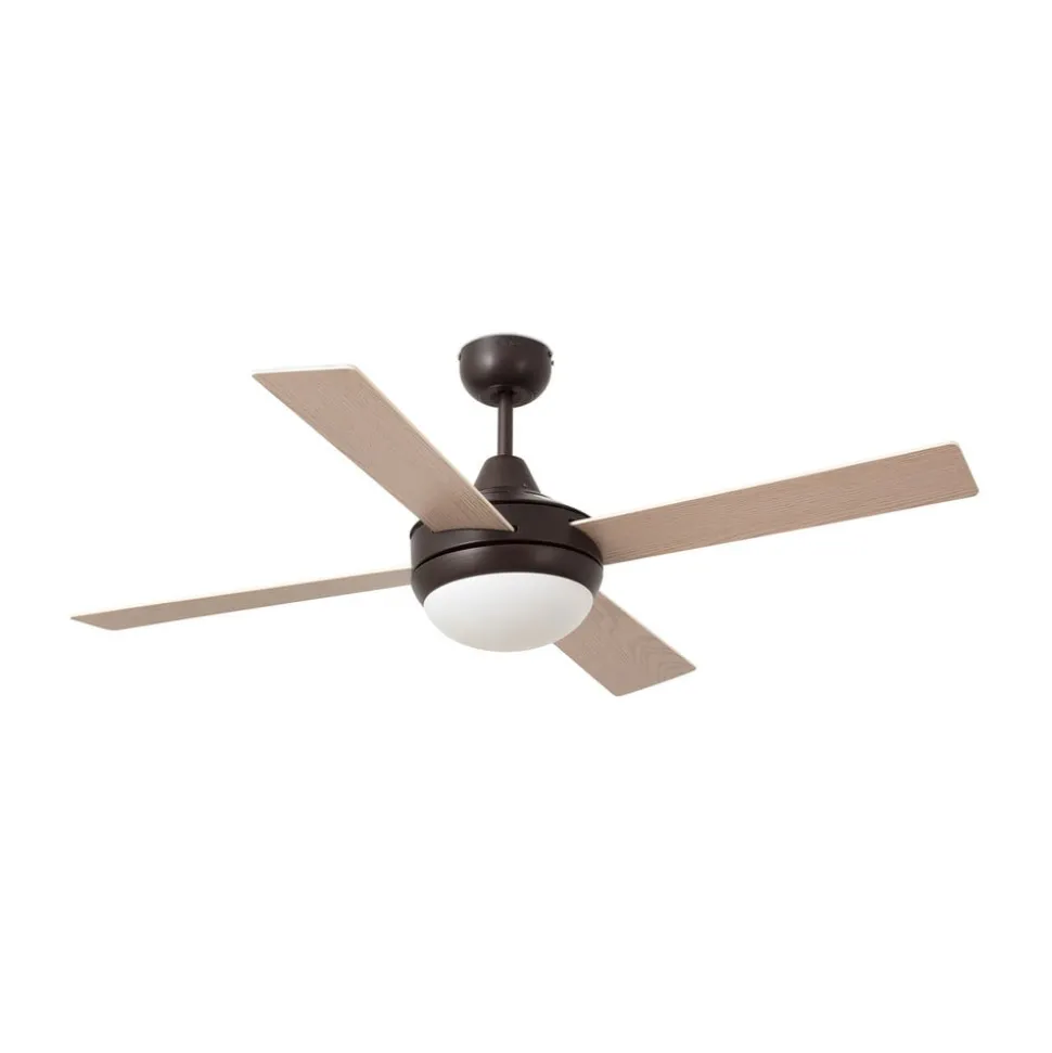 Plafondventilator Icaria L met lichtbruin/mahonie