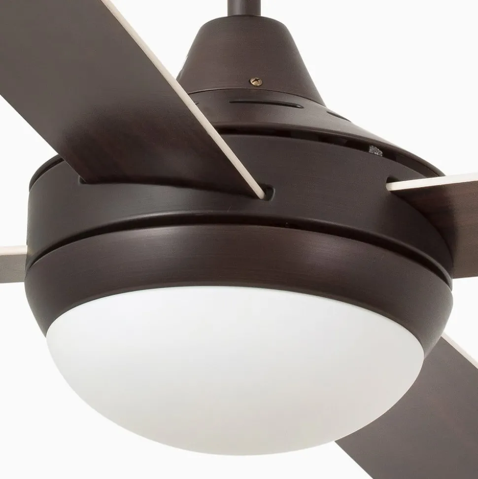 Plafondventilator Icaria L met lichtbruin/mahonie