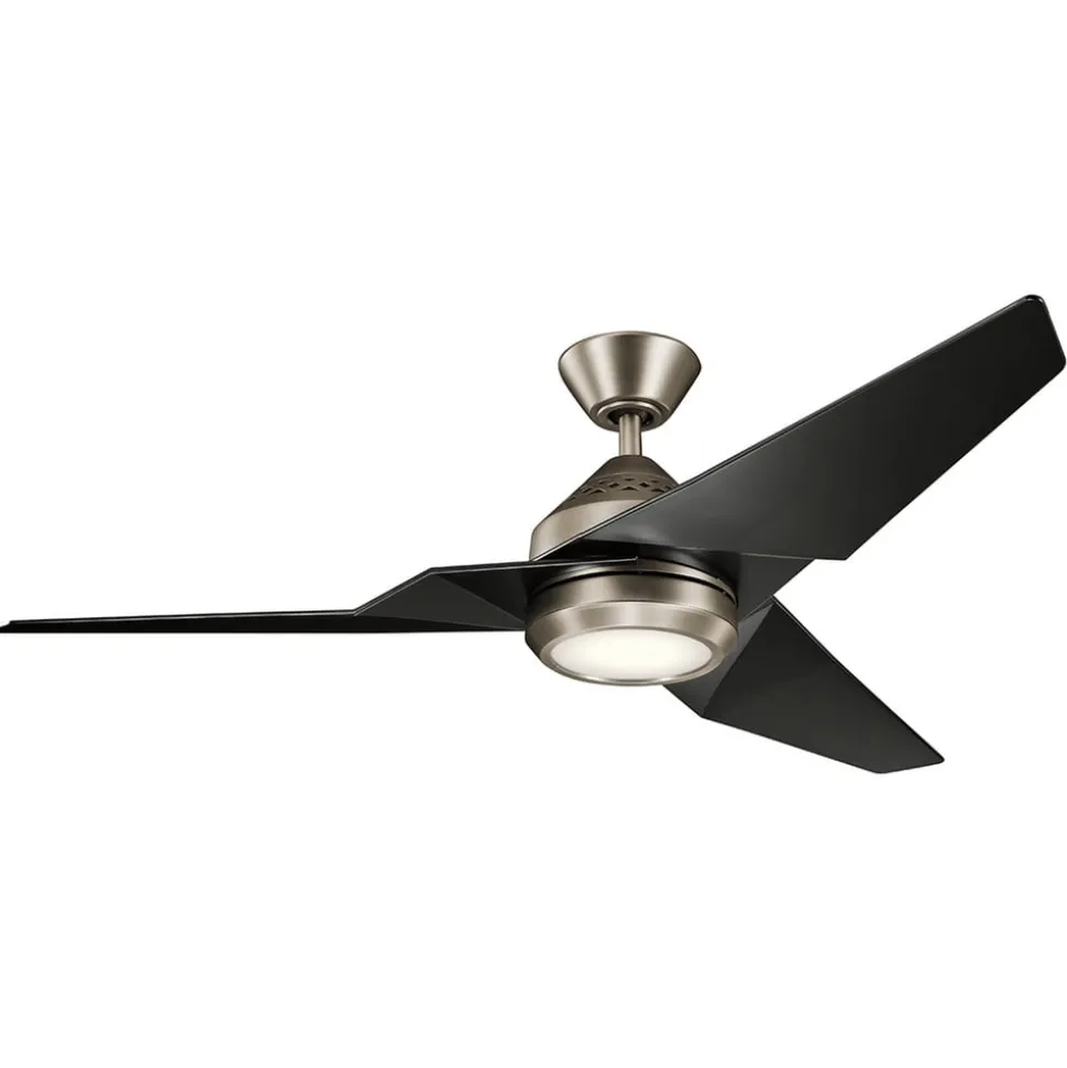 Plafondventilator Jade, zwart, stil, Ø 152 cm, 60 W