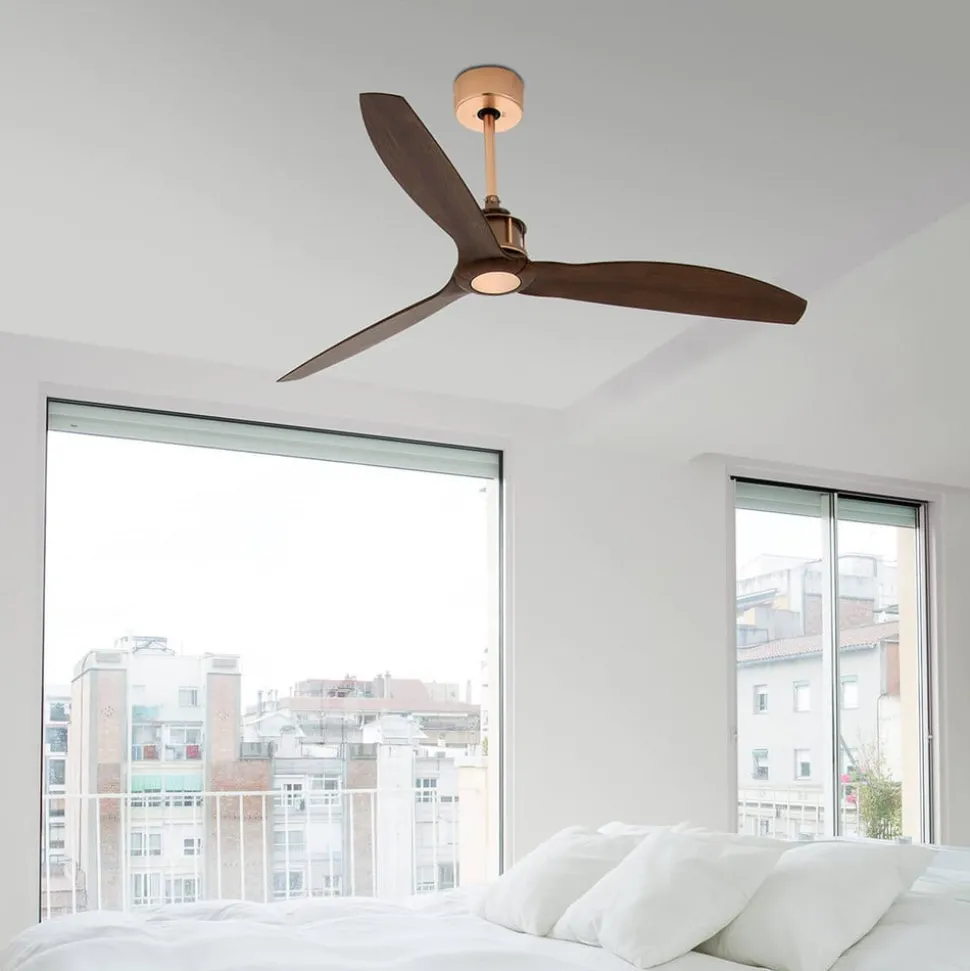 Plafondventilator Just Fan koper walnoot