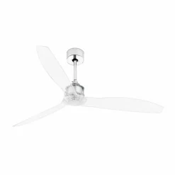 Plafondventilator Just Fan M chroom/transparant