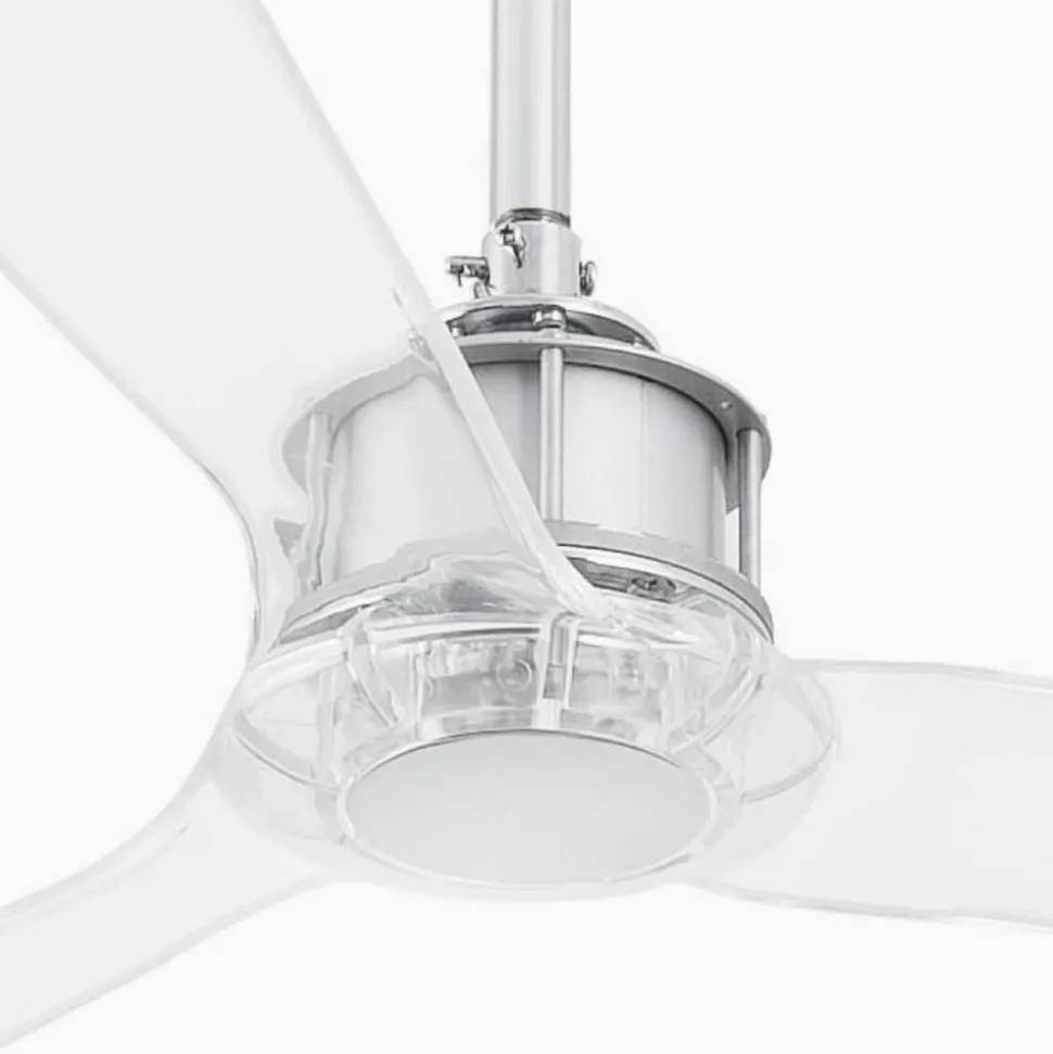 Plafondventilator Just Fan M chroom/transparant