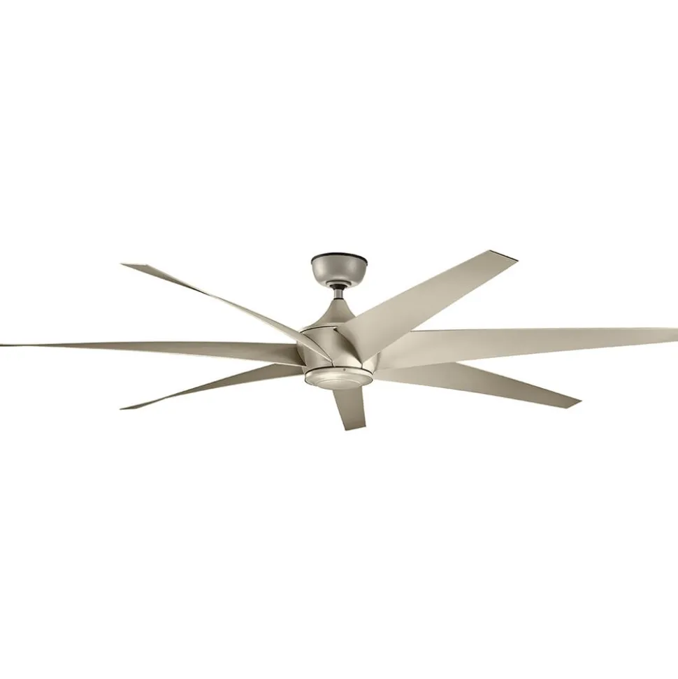 Plafondventilator Lehr, IP44, zilver antiek