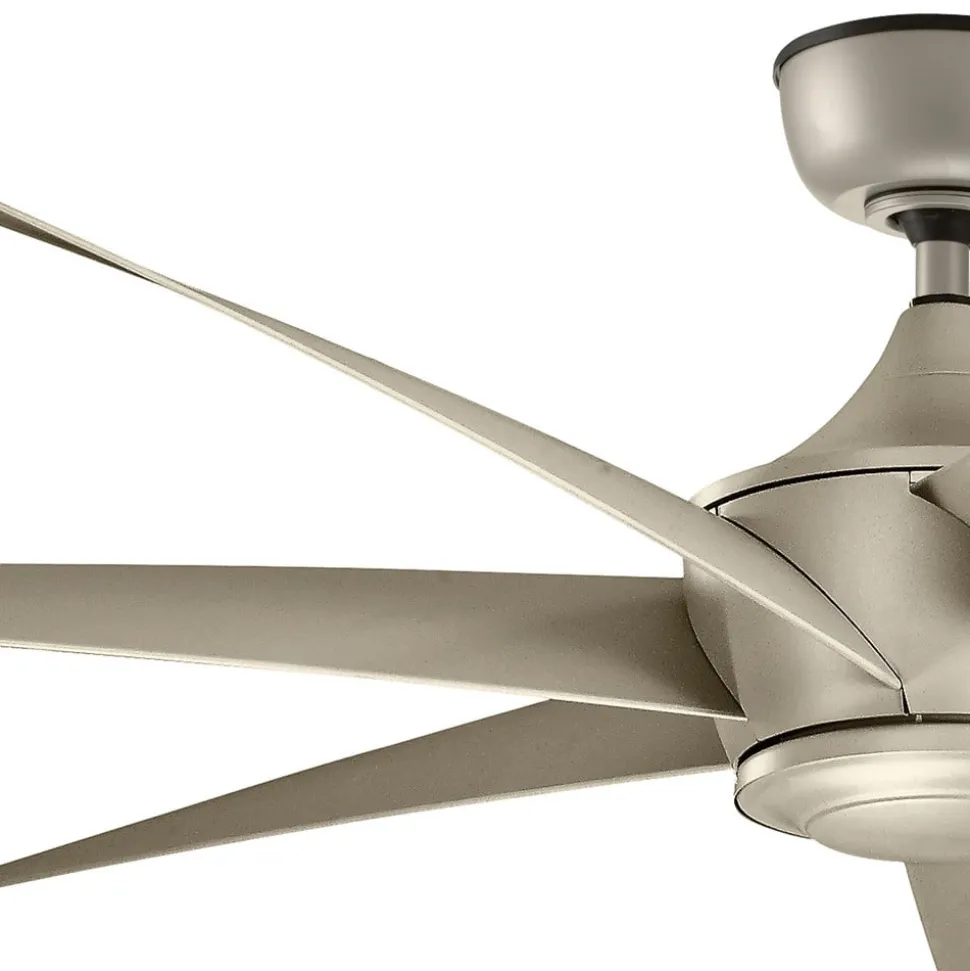 Plafondventilator Lehr, IP44, zilver antiek