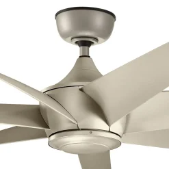 Plafondventilator Lehr, IP44, zilver antiek