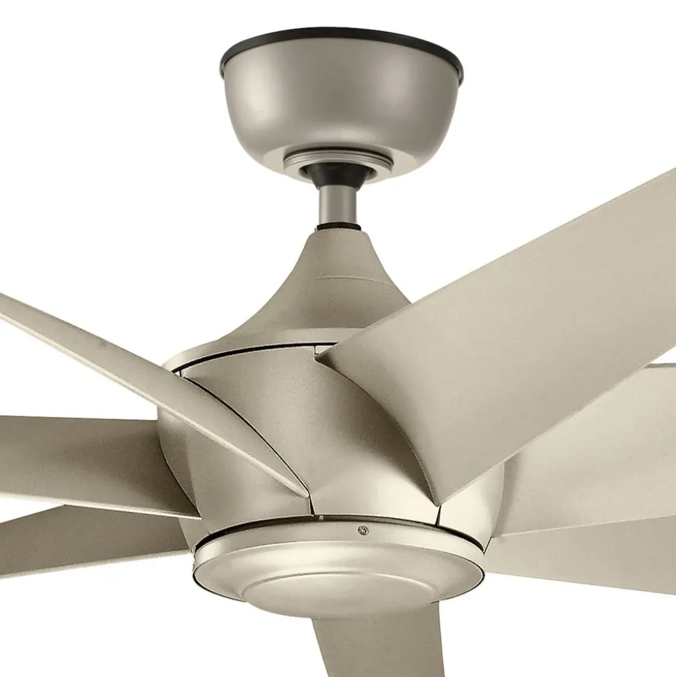 Plafondventilator Lehr, IP44, zilver antiek