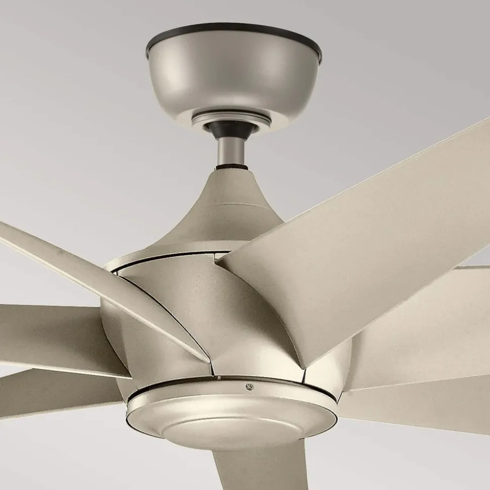 Plafondventilator Lehr2, IP44, antiek zilver, Ø 137 cm