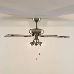 Plafondventilator Lucande met verlichting Anariki, stil, messing