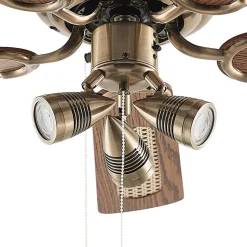 Plafondventilator Lucande met verlichting Anariki, stil, messing