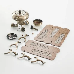 Plafondventilator Lucande met verlichting Anariki, stil, messing