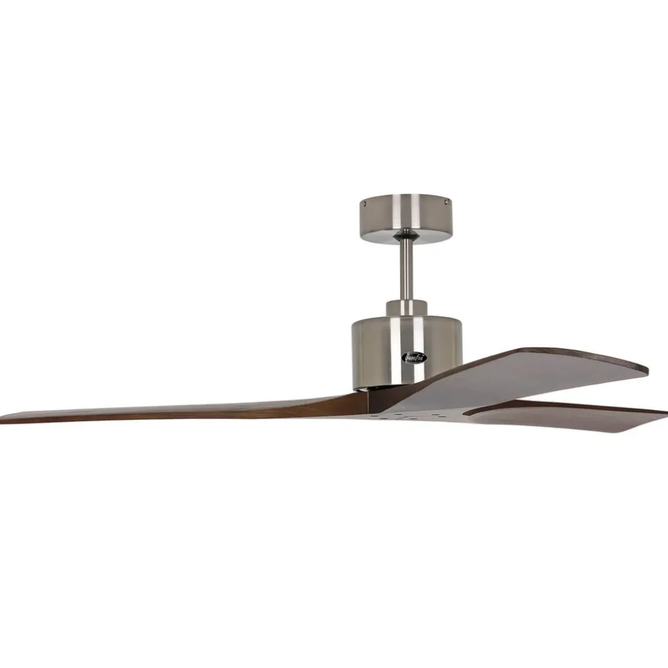 Plafondventilator Macau, chroom, noten