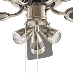 Plafondventilator met licht Anariki, stil, zilver