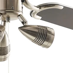 Plafondventilator met licht Anariki, stil, zilver