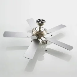 Plafondventilator met licht Anariki, stil, zilver