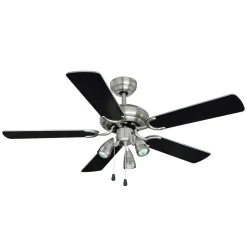 Plafondventilator met licht Anariki, stil, zilver