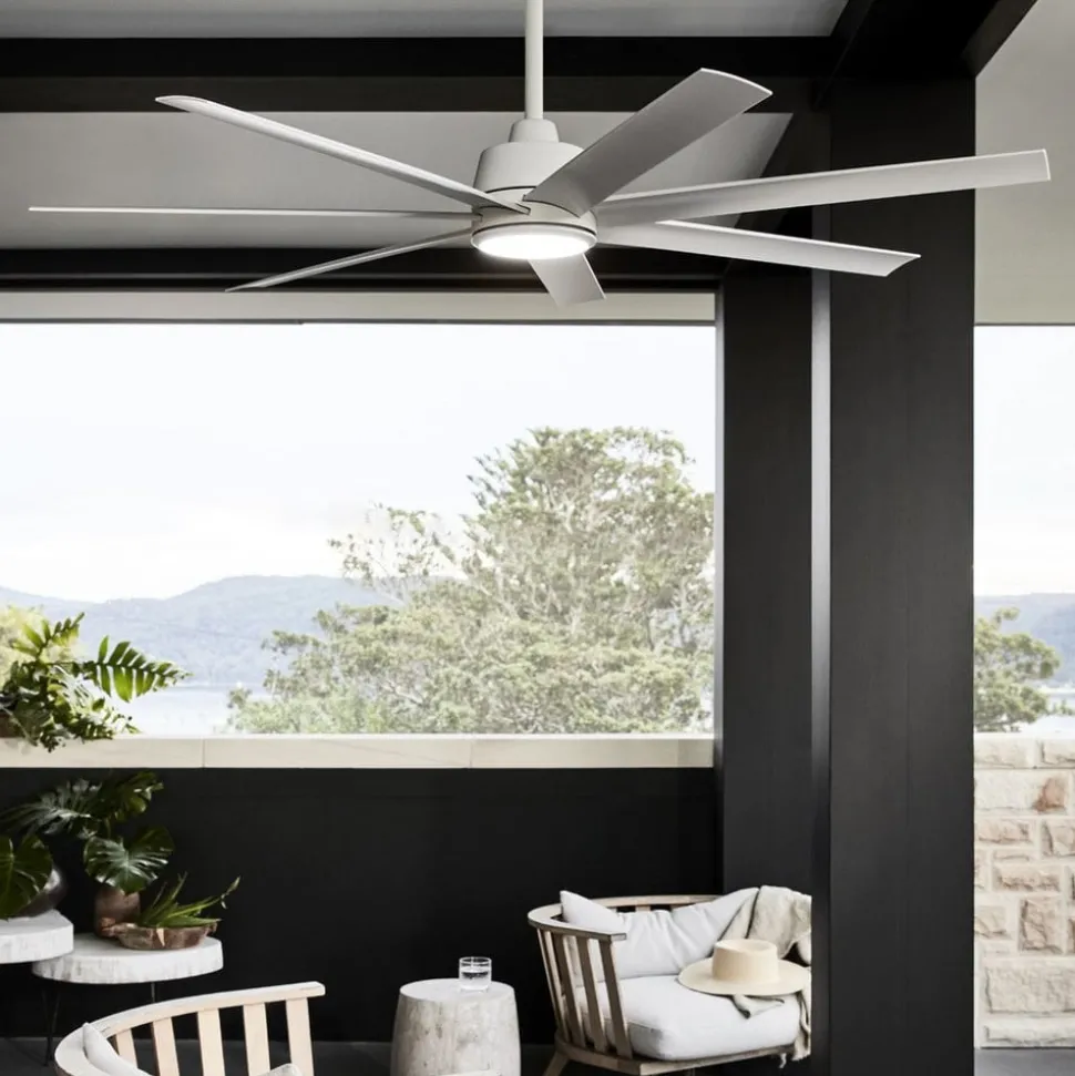 Plafondventilator met licht Atlanta wit 142 cm stil