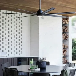 Plafondventilator met licht Atlanta zwart DC geruisloos