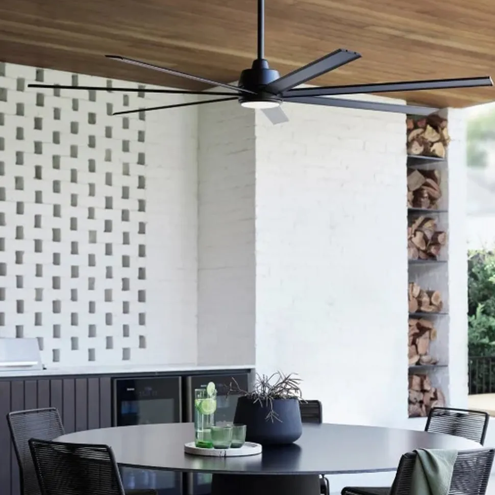 Plafondventilator met licht Atlanta zwart DC geruisloos