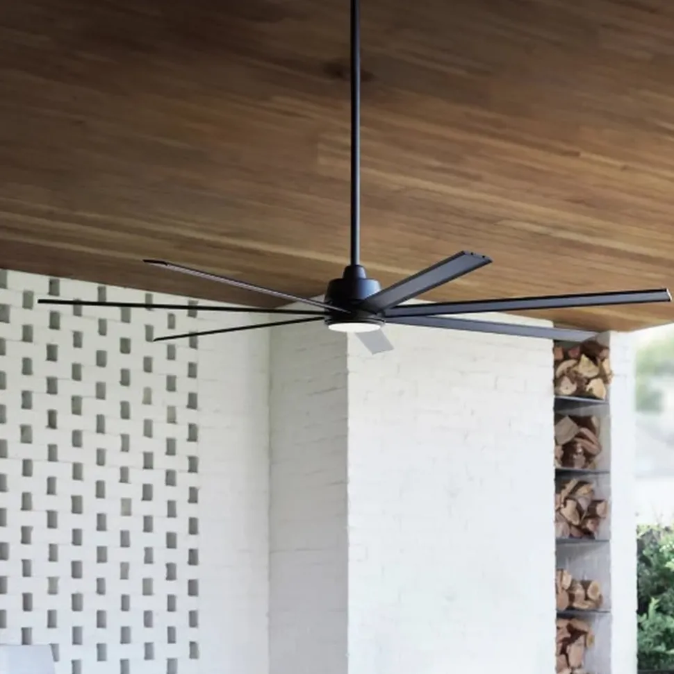 Plafondventilator met licht Atlanta zwart DC geruisloos