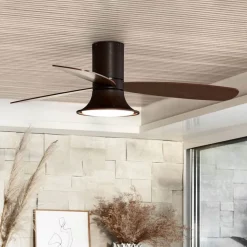 Plafondventilator met licht Flusso bronskleurig geruisloos