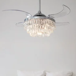 Plafondventilator met licht Fanaway Veil chroom stil