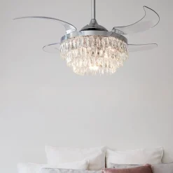 Plafondventilator met licht Fanaway Veil chroom stil