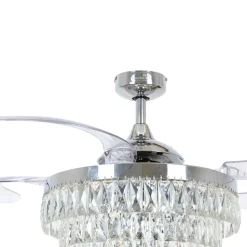 Plafondventilator met licht Fanaway Veil chroom stil