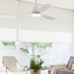 Plafondventilator met licht Whitehaven wit stil