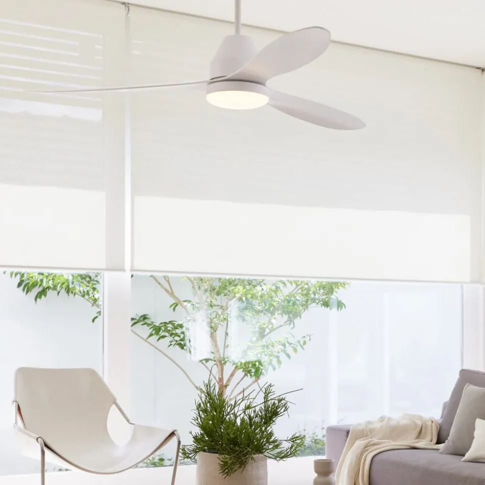 Plafondventilator met licht Whitehaven wit stil