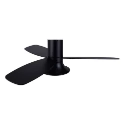 Plafondventilator met licht Flusso zwart 132cm stil