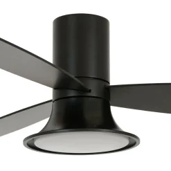 Plafondventilator met licht Flusso zwart 132cm stil