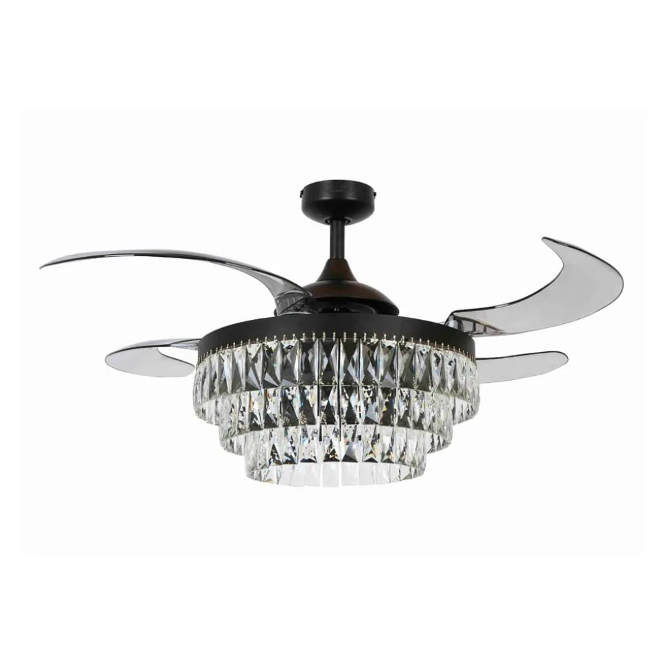 Plafondventilator met licht Fanaway Veil zwart geruisloos