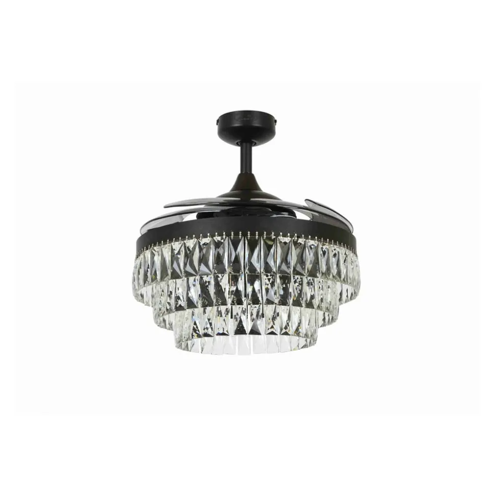 Plafondventilator met licht Fanaway Veil zwart geruisloos