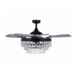 Plafondventilator met licht Fanaway Veil zwart geruisloos