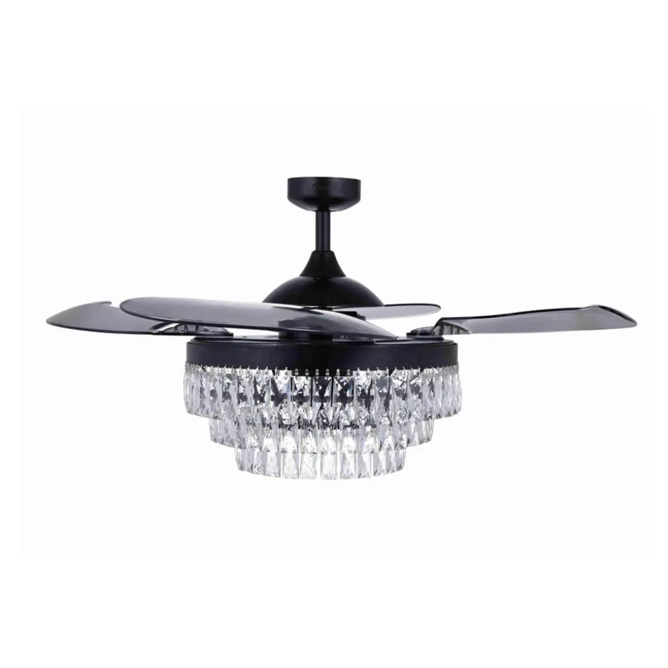 Plafondventilator met licht Fanaway Veil zwart geruisloos