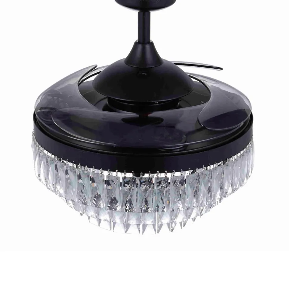 Plafondventilator met licht Fanaway Veil zwart geruisloos