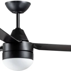 Plafondventilator met licht Megara zwart 122cm geruisloos