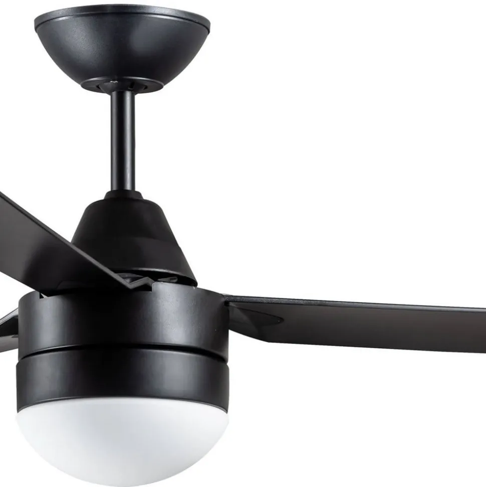 Plafondventilator met licht Megara zwart 122cm geruisloos