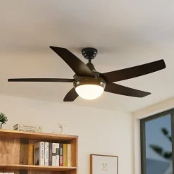 Plafondventilator met verlichting Auraya, stil, zwart